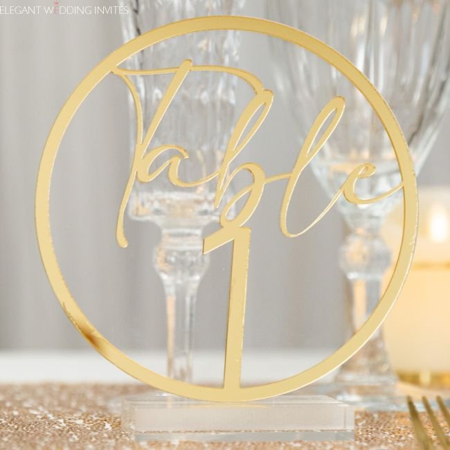 Elegant 3d Gold Clear Table Number Cards Ewsgt024 3
