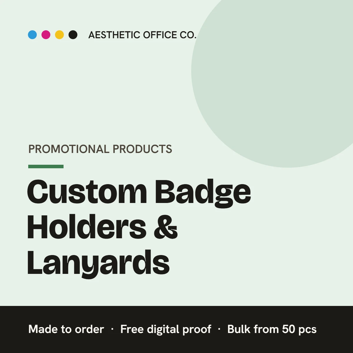 Custom Badge Holders & Lanyards – custom printed by Aesthetic Office Co.