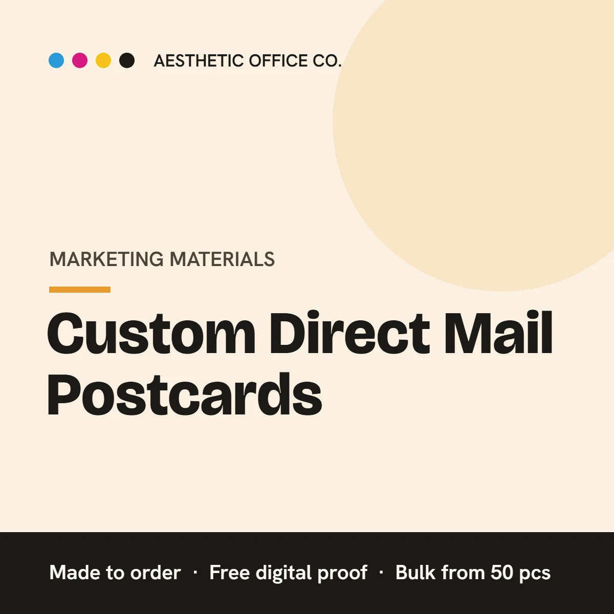 Custom Direct Mail Postcards – custom printed by Aesthetic Office Co.