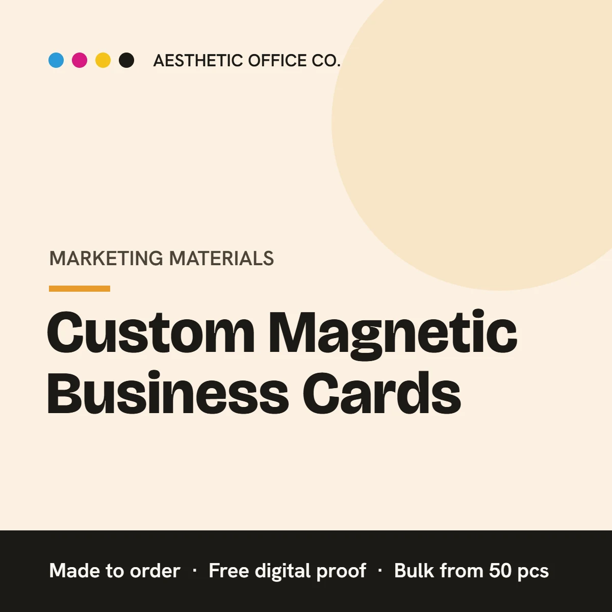 Custom Magnetic Business Cards – custom printed by Aesthetic Office Co.