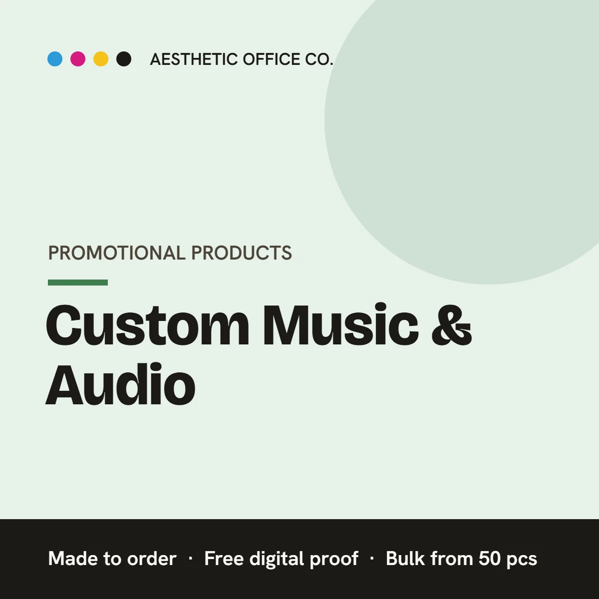 Custom Music & Audio – custom printed by Aesthetic Office Co.