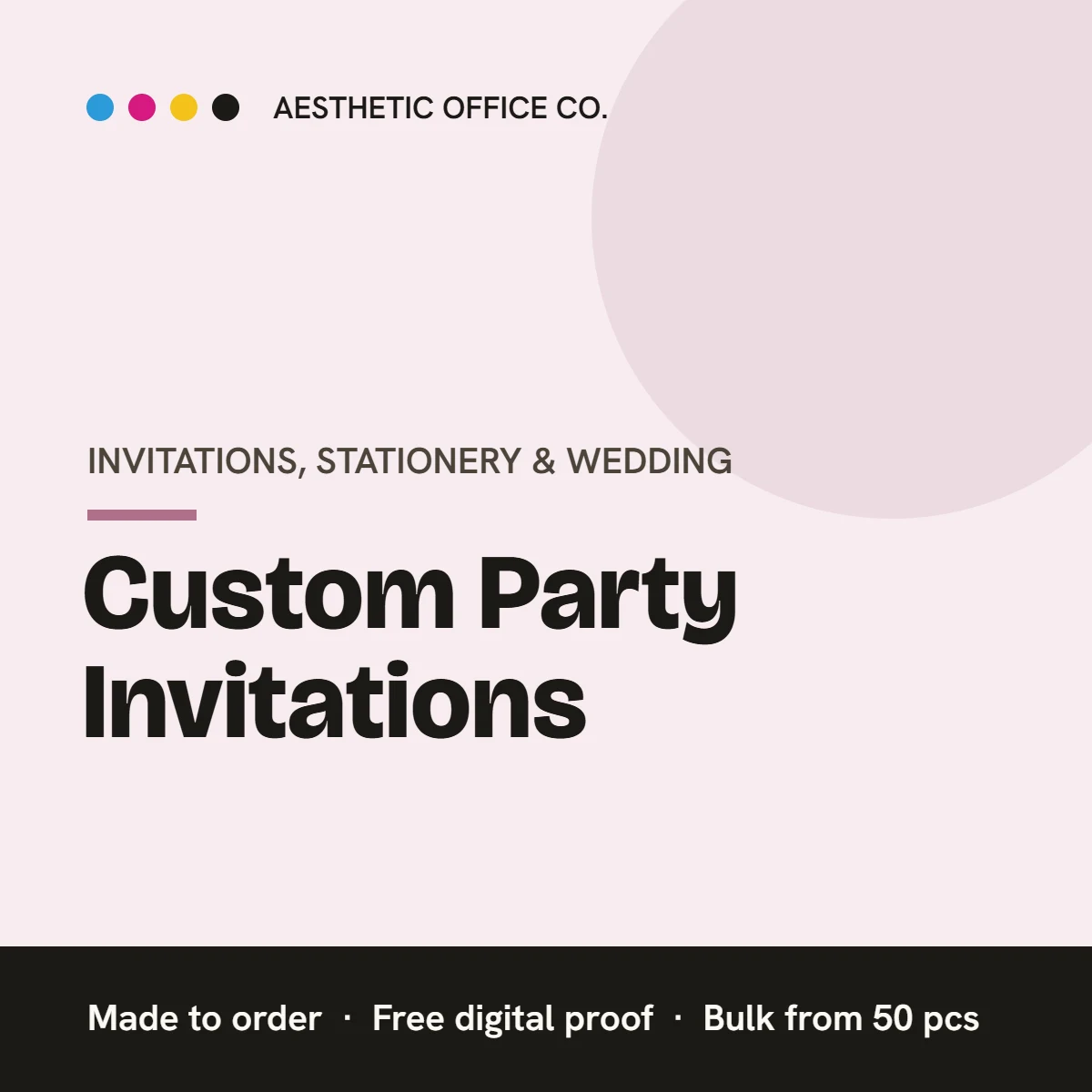 Custom Party Invitations – custom printed by Aesthetic Office Co.