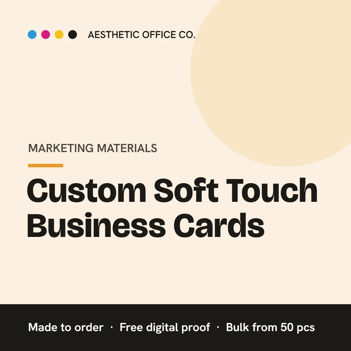 Custom Soft Touch Business Cards – custom printed by Aesthetic Office Co.