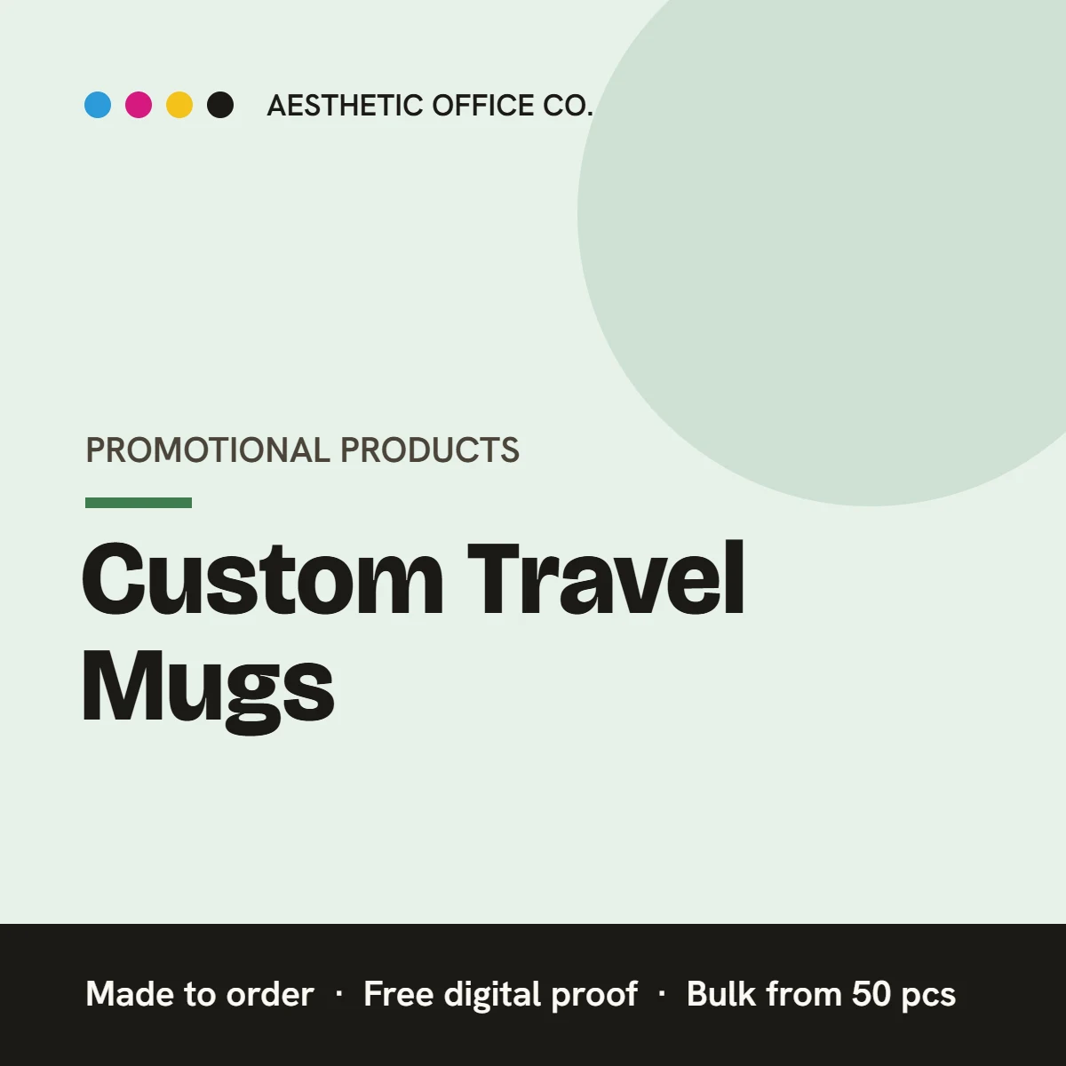 Custom Travel Mugs – custom printed by Aesthetic Office Co.